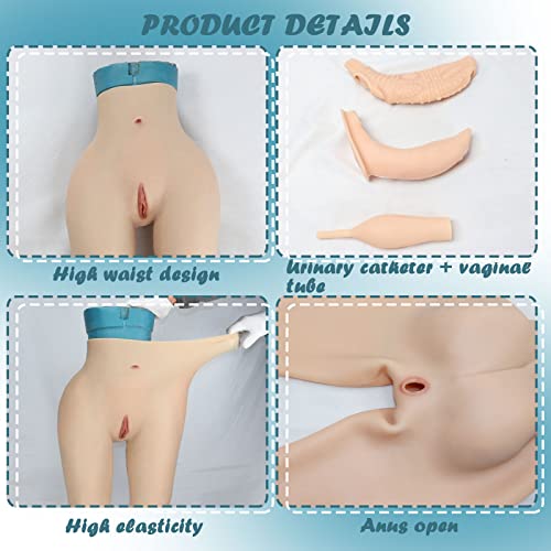 Calça de silicone artificial falsa Vagina nona calça realística maricas realçador de quadril para co