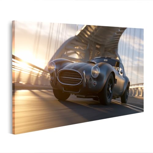 Impression sur toile salon pour remplacer un mur vide par une voiture ancienne