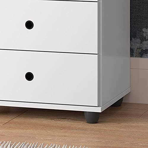 Mesa de Cabeceira 4 Gavetas Requinte - Branco - Mania de Móveis