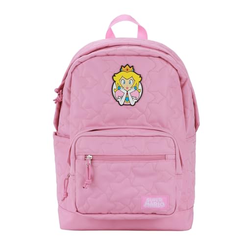 Bioworld Super Mario Brothers Princess Peach 17 Quilted Adult Backpack