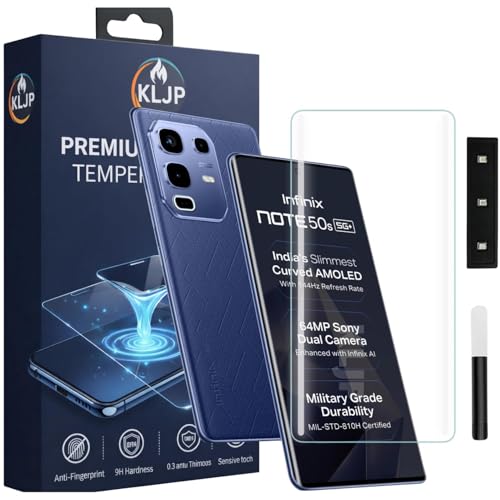Image of Advanced HD+ UV Tempered Glass Screen Protector For Infinix Note 50S (Pack of 1) Full Adhesive UV Curved Screen Protector Case Friendly HD Clarity with installation kit