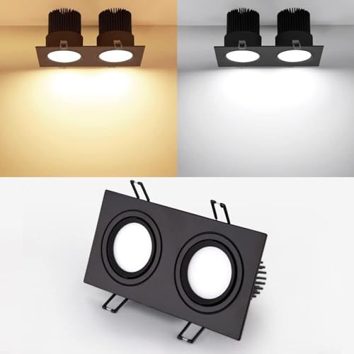 Foco empotrable de techo giratorio para corregir sombras con luz de dos focos 5