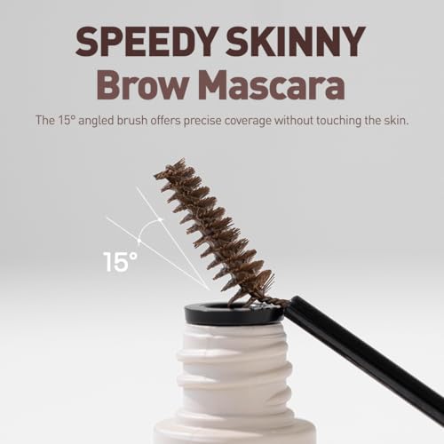 Image of PERIPERA Speedy Skinny Brow Mascara (04 ASH BROWN), Tinted Eyebrow Mascara with Slim Precision Brush, Clump-Free Natural Brows, K Beauty, Korean Makeup