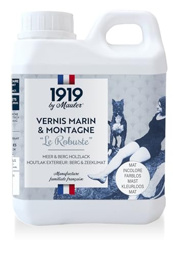 1919 BY MAULER - Vernis Marin « Le Robuste » - Satiné Incolore - Bois Extérieur ou Intérieur -...