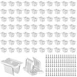 80 Pcs Light Strip Clips,Led Strip Light Clips with 80 Screws,Waterproof LED Strip Mounting Clips Holder,Neon Rope Light Mounting Brackets,Strip Light Mounting Brackets for 8 * 16 mm LED Lights