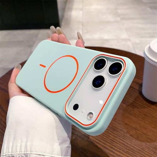 Coque magnétique iPhone 17 Air et 16 Pro Max en TPU souple mat cyan