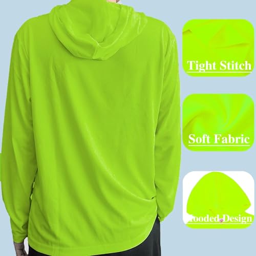 Men's Pack Dry-Fit UV Moisture Wicking Shirts UPF 50+ Breathable Long Sleeve Tees Sun Protection T-Shirt with Hood4