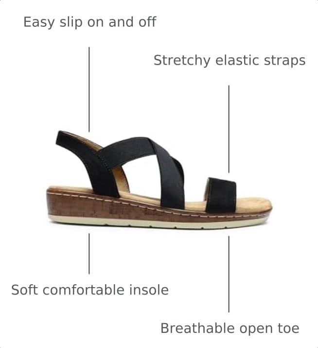 Image of DREAM PAIRS Women's Ankle Strap Low Wedge Sandals