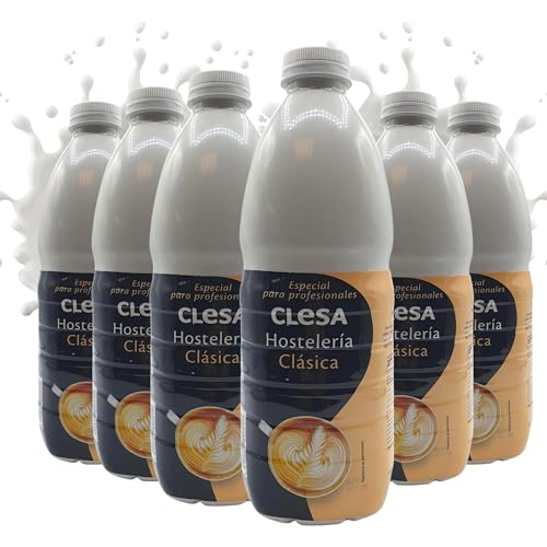 Leche Clesa SemiDesnatada Especial Hosteleria - 6 Botellas de 1,5 Litros - 100% Leche Gallega - 9 Litros Leche Especial profesionales [CLESA]
