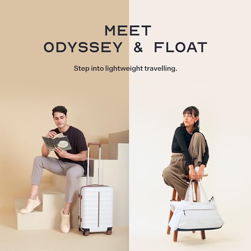 Image of Assembly 20 Inches Cabin Luggage for Flight Travel with TSA Lock and dust Cover and Premium Duffle Bag with Adjustable Shoulder Starp | 45L + 40L | White | Odyssey