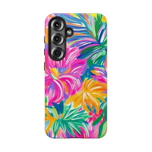 Coque rigide brillante Samsung S25 finition florale luxe