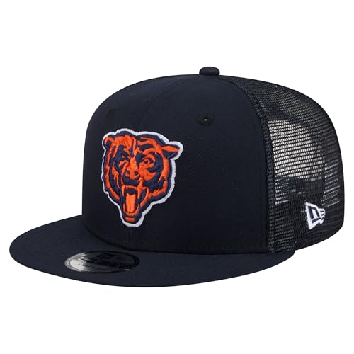 New Era Mens Navy Chicago Bears Core Team 9FIFTY Trucker Snapback Hat