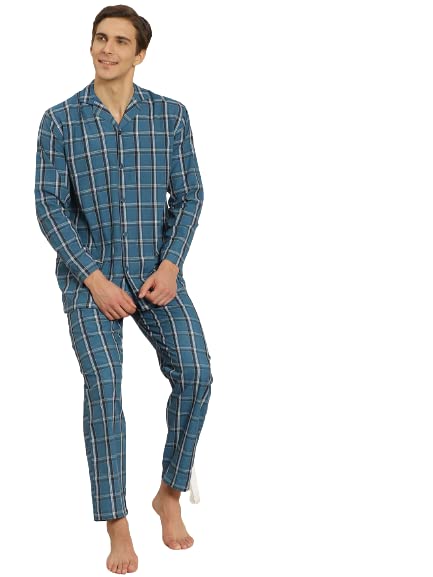 Image of SOJANYA (Since 1958 Men's Cotton Checked Nightsuit Set