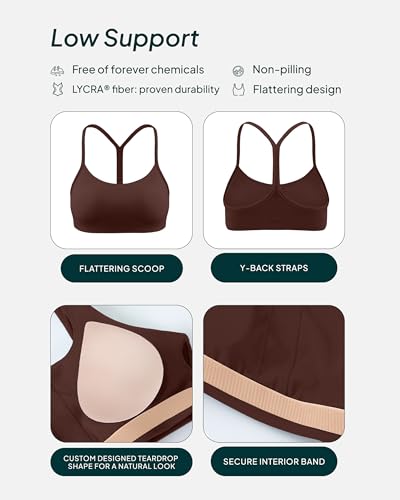 Image of PAVOI ACTIVE Yoga Racerback Bras for Women - Buttery Soft Low Support Scoop Neck Y-Back Thin Strap Sports Bra - FlexFlow