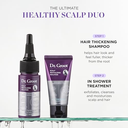 Dr. Groot Thicken & Smooth at Home and On The Go Bundle for Hair Loss, Korean Hair Care, With Biotin and Prebiotics, Clinically Proven to Improve Scalp Moisture