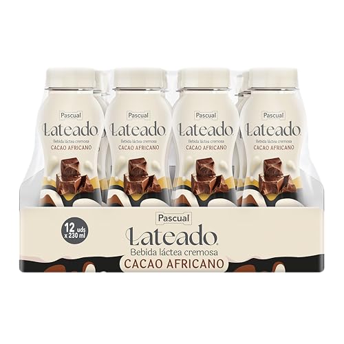 Pascual Lateado - Batido de Chocolate con Cacao Africano - Bebida Láctea Cremosa - Caja de 12 Briks de 230 ml