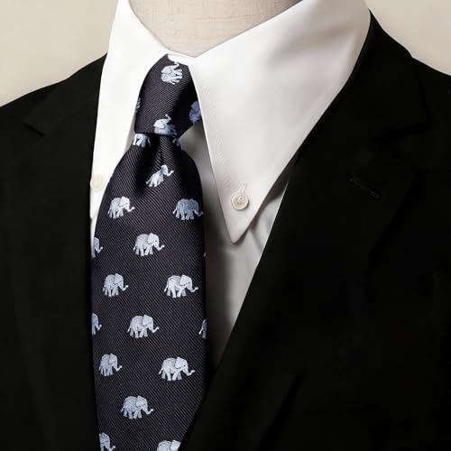 Image of Barry.Wang Silk Ties for Men Fun Necktie and Tie Clip Set for Wedding Party Business Formal Extra Long