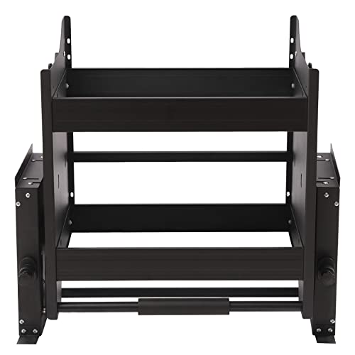 LIAPDG 22.2 x 11 x 17.7 Inche Square Pull-Down Cabinet, 30.86 Lbs Black Hanging Mount Cabinet Organizer Hidden Adjustable Storage Pull Down Shelf for Kitchen Spice Racks for Inside Cabinets