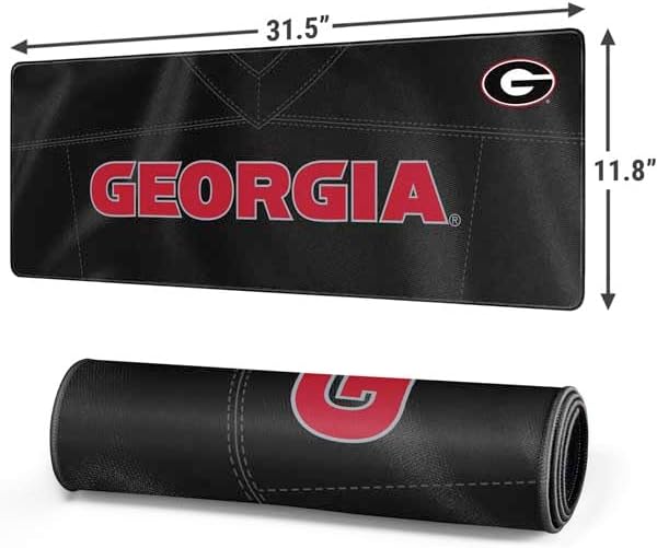 Skinit Large Gaming Mouse Pad - Officially Licensed University of Georgia Black Jersey Design with Stitched Edges, Waterproof, Non-Slip Rubber Base, Desk Mat for Keyboard & Mouse, 31.5" x 11.8" inches