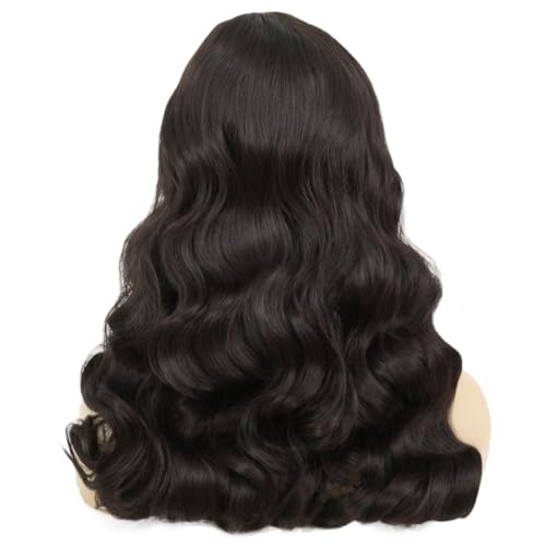 Image of Swiking Long Black Curly Wavy Wig for Women Long Finger Wave Heat Resistant Fiber Synthetic Hair Wigs for Cosplay Halloween Party Use