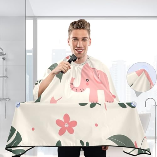 Capa para corte de cabello con diseño de elefantes, impermeable y profesional para barbería, con cierre ajustable de broches para peluquería miniatura 6