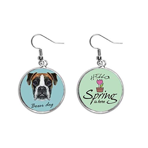 Boucles d'oreilles chien boxeur pendentif décoratif animal de compagnie saison printemps