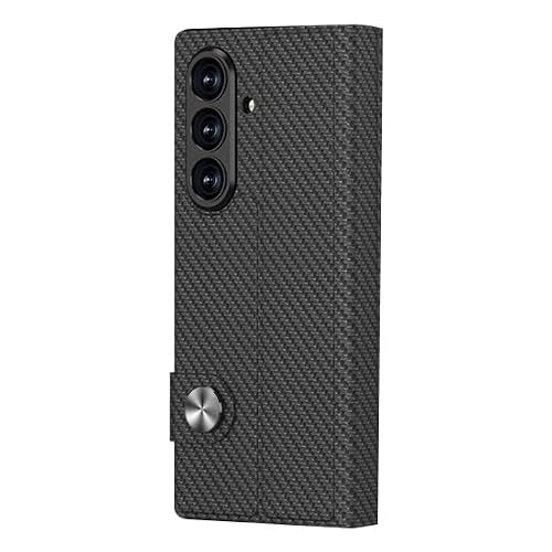AGENIUS�EFor Galaxy Z Fold8 �P�[�X �J�o�[ �܂肽���݌^ �蒠�^PU���U�[�P�[�X PU���U�[ + �v���X�`�b�N+ �����K���X �J�[�{���� �����K���X�t�B�����t��(�u���b�NB(�J�[�{����))