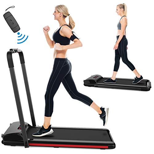 SHAREWIN 2 in 1 Folding Treadmill for Home Under Desk Electric Treadmill Workout Foldable Running Machine Portable Compact Treadmill for Running and Walking Exercise 2.25HP