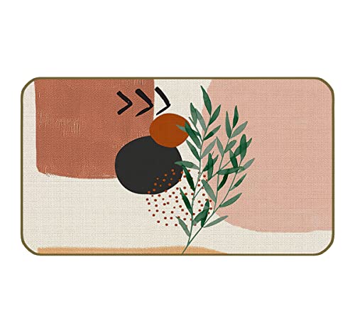 Uinhmop 17''X30'' Mid Century Abstract Boho Botanical Plant Geometric Decorative Doormat,Bohemian Modern Art Floor Mats,Farmhouse Decor For Home Front Door Porch Outdoor Indoor,Boho Lovers Gift #TOP20