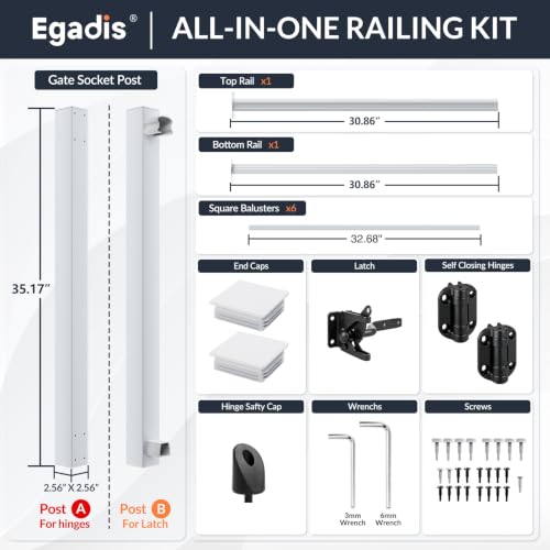 Image of Egadis 36 inch. H x 3 ft. W Aluminum Deck Gate Kit, White