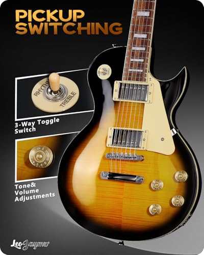 Image of Leo Jaymz SC Series Electric Guitar - Mahogany Body, Laurel Fingerboard, Dual Humbuckers, Tune-O-Matic Bridge, C Neck, 18:1 Tuners (Sunburst)