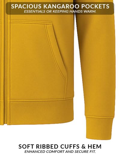Image of ADRO Men's Regular Fit Zip-Up Hoodie for man | 320 GSM Cotton Poly Fleece Zipper Sweatshirt with Soft Fabric & Printed Hoodies