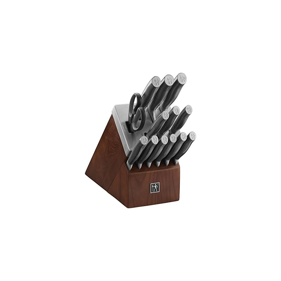 JA-Henckels-International-Graphite-14-pc-Self-Sharpening-Block-Set HENCKELS Graphite 14-piece Self-Sharpening Knife Block Set for Paring, Boning, Santoku, Chefs, and Carving, Kitchen Shears, German Engineered Informed by 100+ Years of Mastery, Black