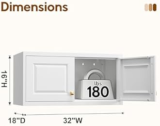 UNICOLY 15" Wall Mounted Storage Cabinet, Small Armoire Wardrobe Closet, Small Hanging Cabinet for Bedroom School, Employee, Gym, Armarios De Ropa para Dormitorio, Assembly Required, White