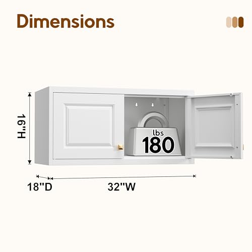UNICOLY 15" Wall Mounted Storage Cabinet, Small Armoire Wardrobe Closet, Small Hanging Cabinet for Bedroom School, Employee, Gym, Armarios De Ropa para Dormitorio, Assembly Required, White