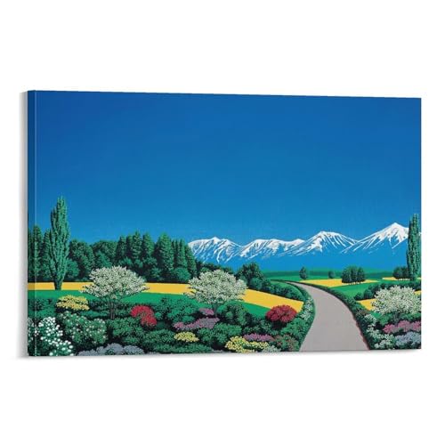Poster Chemin de montagne animé Hiroshi Nagai évadez-vous depuis votre chambre