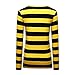 OThread & Co. Women's Long Sleeve Striped T-Shirt Scoop Neck Tee (Medium, Yellow&Black)