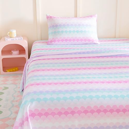 MICORAL Kids Twin Sheet Set Fish Scales 3-Piece