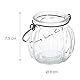Relaxdays Windlicht Glas, 12er Set, Teelichthalter mit Henkel, H x D: 7,5 x 8 cm, rundes Kerzenglas, transparent