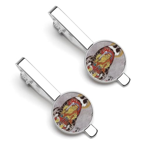 ネクタイピン 2枚セット 和風 浮世絵 猫柄 タイクリップ おしゃれ お洒落 衣装アクセサリー ビジネス 日常仕事 結婚式 冠婚 記念日 卒業式 入学式 プレゼント