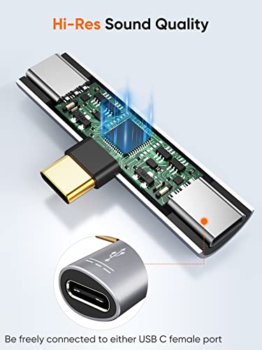 Image of CableCreation USB C Splitter Audio and Charging, USB-C Audio Adapter, Type C Splitter for New iPad Pro, MacBook Air, Galaxy S23 ultra, S9, S10, S20, S21 Ultra, S22, iphone 15