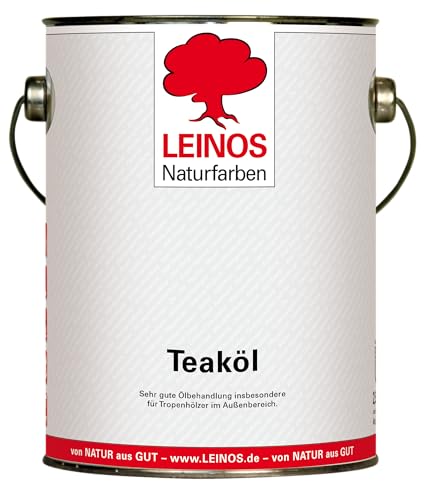 LEINOS Teaköl 223 – 2,5 Liter Holzschutzöl für außen, farblos, für Teak, Bangkirai...