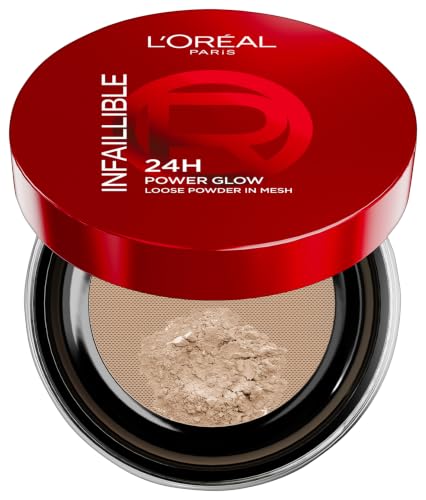 L'Oréal Paris Infaillible 24H Power Glow Loose Powder, Loser Puder für 24h Halt & Glow, ebenmäßiger Teint, feuchtigkeitsspendend… – Ansicht 2