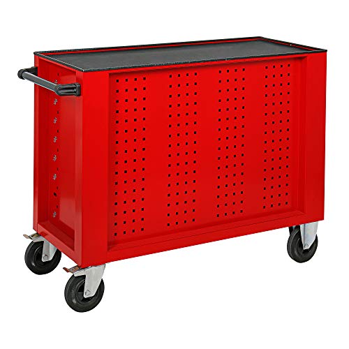 STIER Werkstattwagen XXL, leer, extra breit, 7 Schubladen für mehr Stauraum in der Werkstatt, in Rot, Werkzeugwagen leer, auf Rollen, – Bild 5
