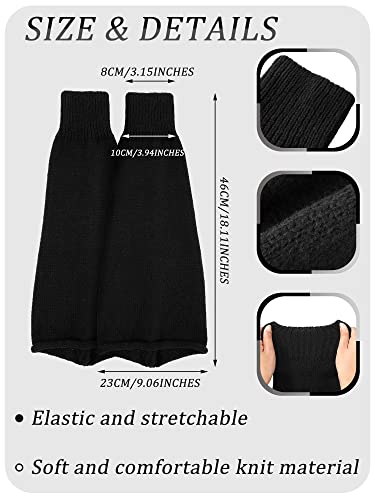 Newcotte 2 Pairs Japanese Style Leg Warmers for Women 80s Kawaii Knit Boot Socks Harajuku Leg Covers Goth Leg Socks4