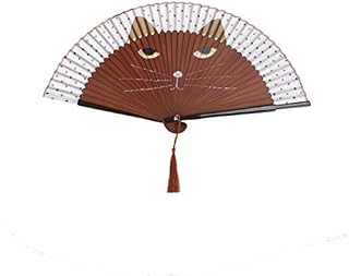 1SourceTek Silk Hand Held Folding Fans 14 inches (38cm) Women Hand Held Folding Fans With Gifts Box - Chinese Retro Style (Black)