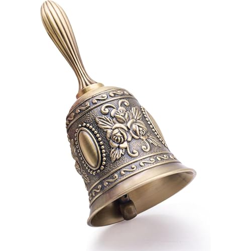 JIAQCN Campana De Mano, Campana Vintage De Metal para Decoración Navideña,...