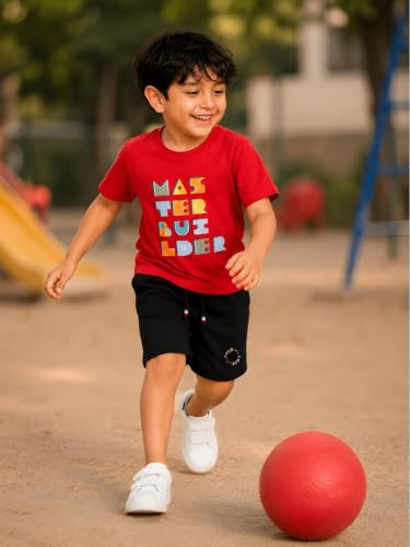 Image of Pilolo Kids Soft Cotton Terry Lycra Adjustable Drawstring Pocket Shorts for Boys