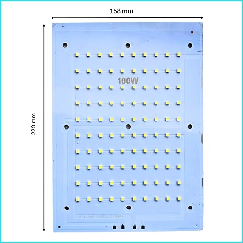 Image of 100 Watt LED MCPCB || High Lumen LED || 140 Lumen Per Watt- Colour: White - 6500 K || Life Span: 50000 Hrs || PCB Size - 220 x 158 mm - Pack of 1