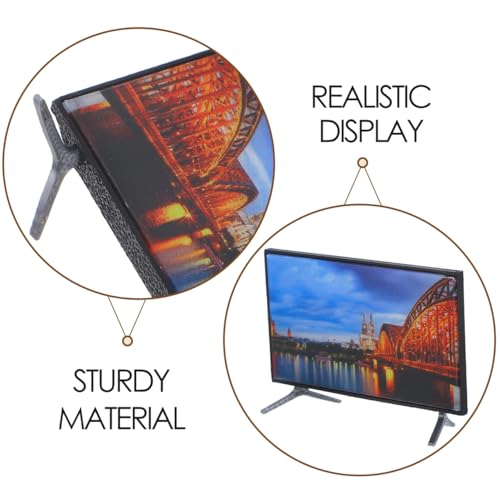 Ciieeo Mini-TV Puppenhaus Zubehör Puppenhaus Accessoires Miniaturfernseher Mini TV Zubehör Puppenstube Fernseher Miniaturmöbel und Accessoires Mini-Retro-Fernseher Puppenhausfernseher pla